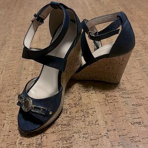 Michael Fisher Blue Wedge Heels